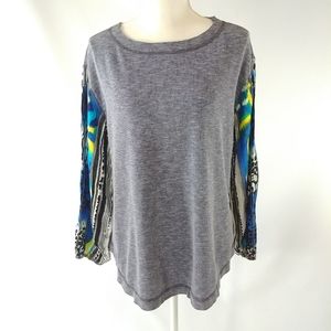Flowy Top with Pattern Sleeves NWOT